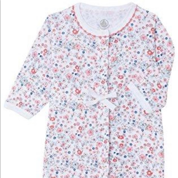 Petit Bateau Floral Footed Pajamas - Picture 2 of 3